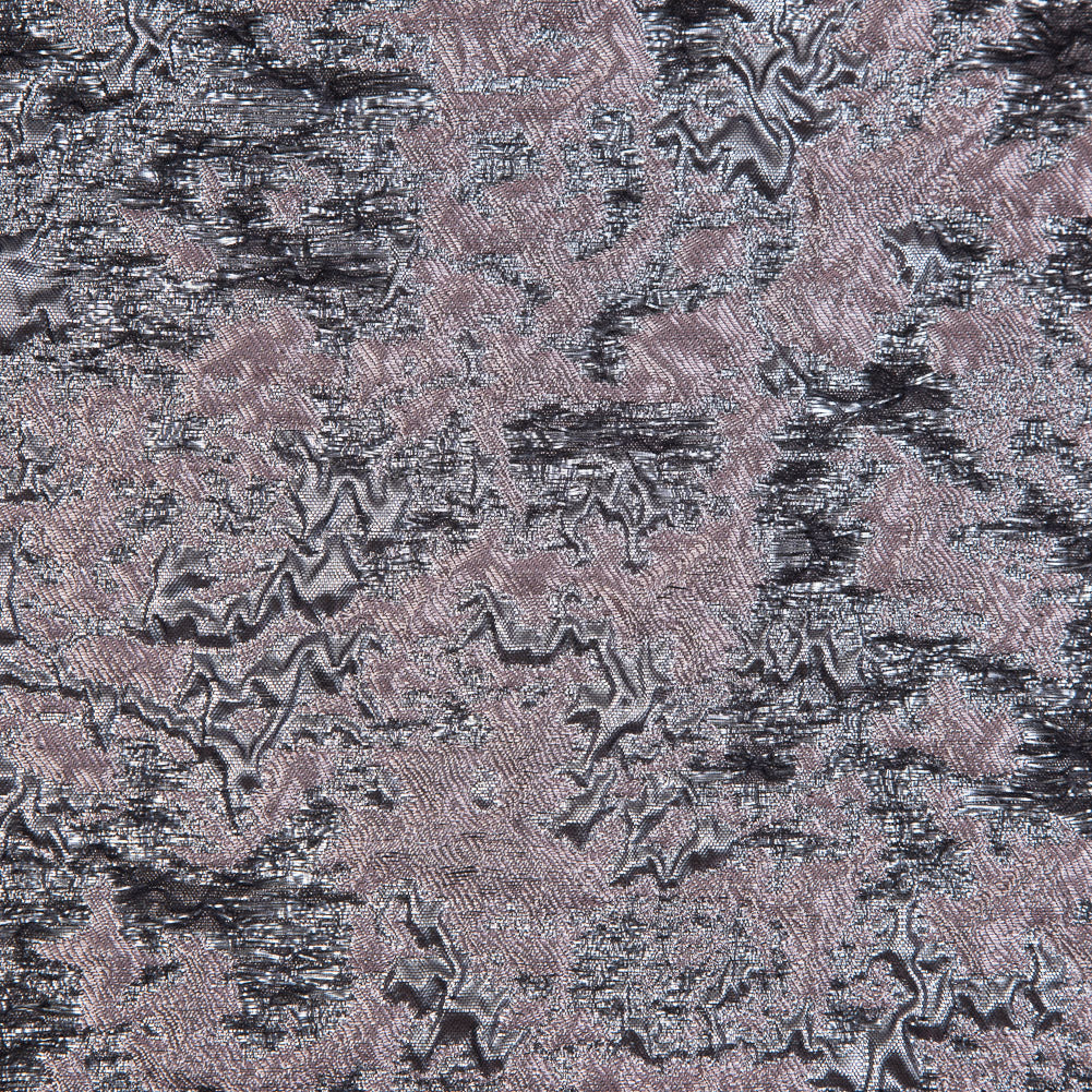 Pink and Gunmetal Luxury Abstract Metallic Brocade - Full