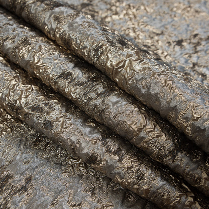 Gray and Gold Luxury Abstract Metallic Brocade - Detail
