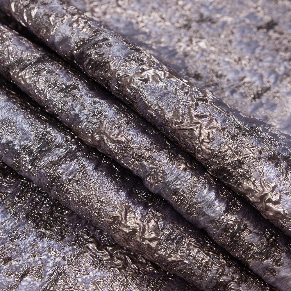 Pale Orchid and Rose Gold Luxury Abstract Metallic Brocade Detail