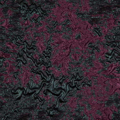 Bordeaux and Forest Luxury Abstract Metallic Brocade Full