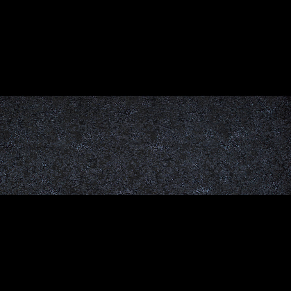 Black and Blue Luxury Abstract Metallic Brocade Folded