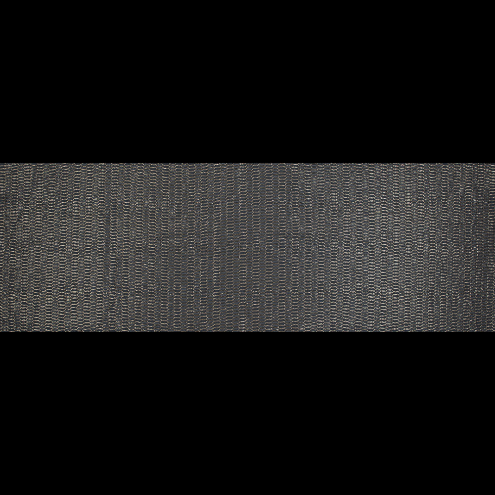 Metallic Gold and Gray Luxury Embroidered Organza Brocade - Folded