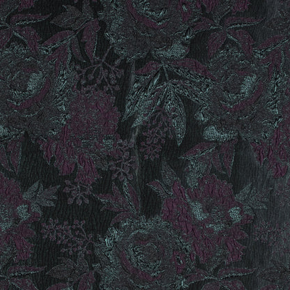 Aubergine and Forest Green Luxury Floral Metallic Brocade