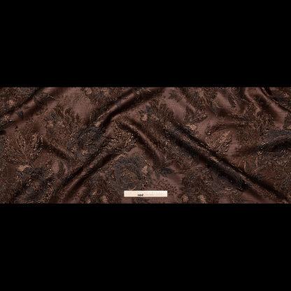 Brown Luxury Floral Metallic Brocade - Full