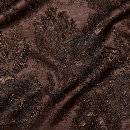 Brown Luxury Floral Metallic Brocade