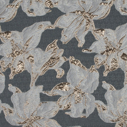 Metallic Gold and White Luxury Floral Burnout Brocade