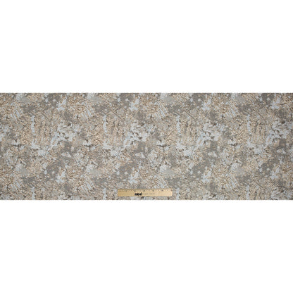 Gold and Pale Gray Luxury Abstract Metallic Brocade - Folded