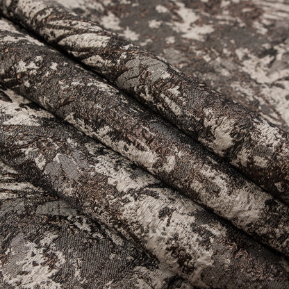 Beige and Bronze Luxury Abstract Metallic Brocade - Detail