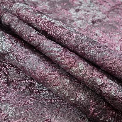 Pink and Silver Luxury Abstract Metallic Brocade - Detail