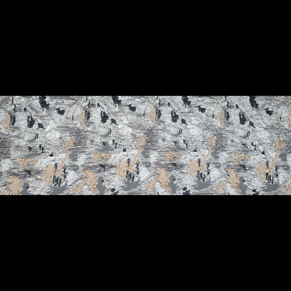 Silver, Black and Gold Luxury Floral Metallic Brocade Folded