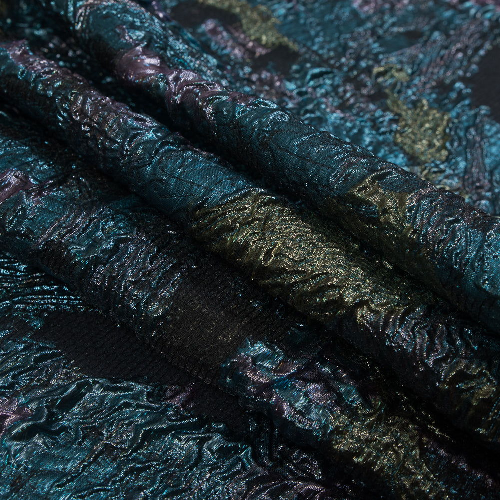 Oil Slick Luxury Floral Metallic Brocade - Detail