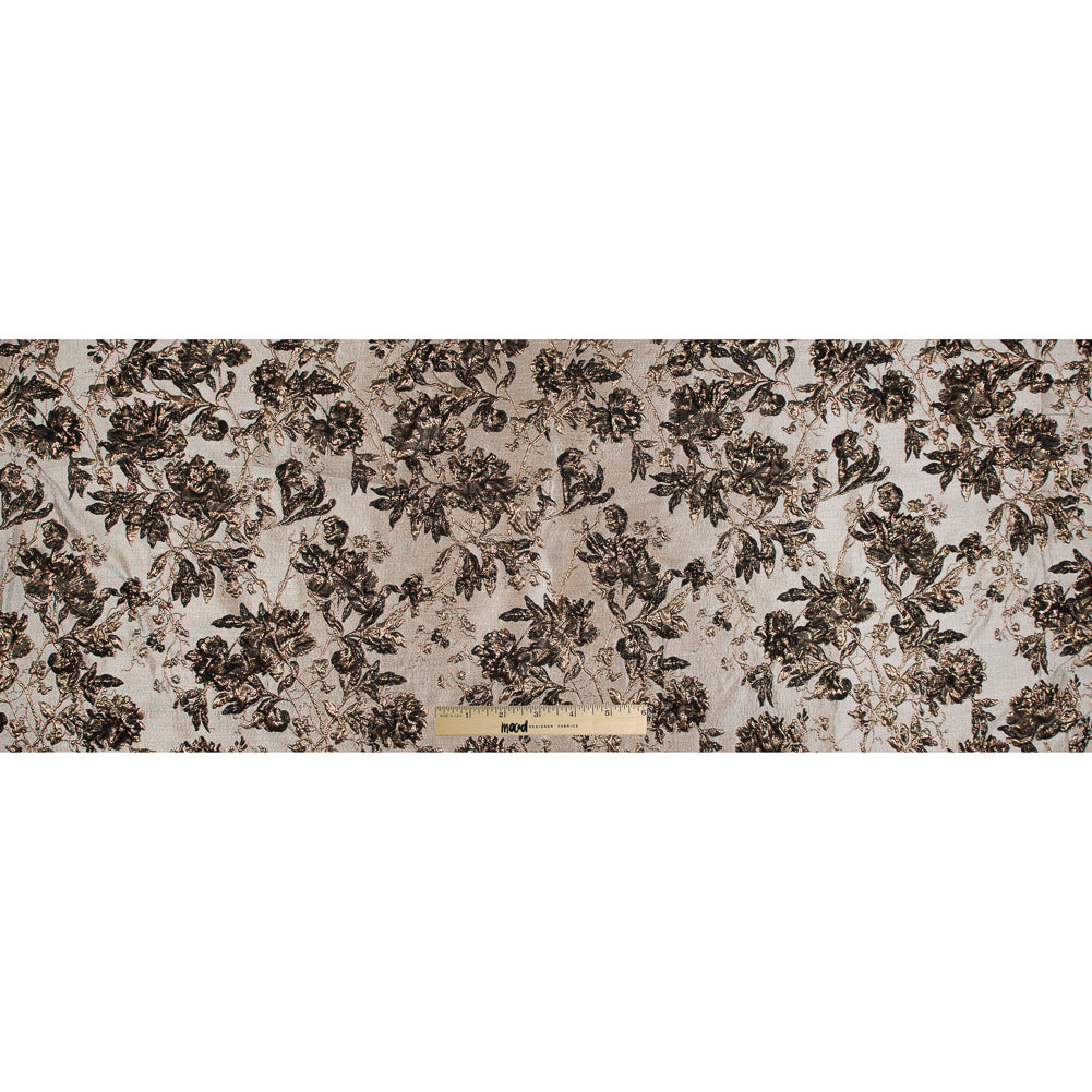 Gold and Black Luxury Floral Metallic Brocade Folded