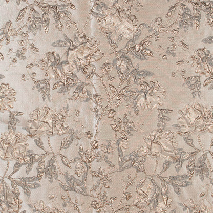 Pale Gold and Beige Luxury Floral Metallic Brocade