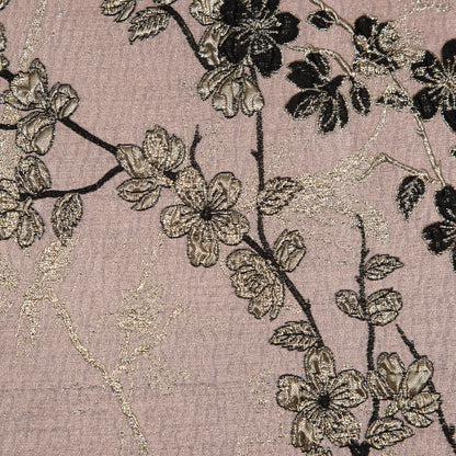 Pink, Black and Gold Luxury Floral Metallic Brocade - Full
