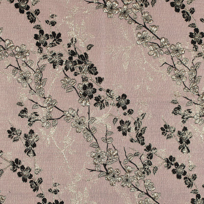Pink, Black and Gold Luxury Floral Metallic Brocade