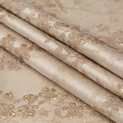 Metallic Gold Luxury Floral Brocade Folded