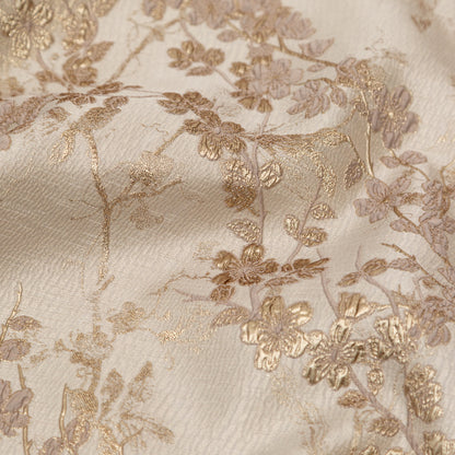 Metallic Gold Luxury Floral Brocade Detail