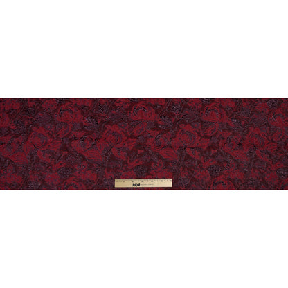 Red and Aubergine Luxury Abstract Metallic Brocade - Folded