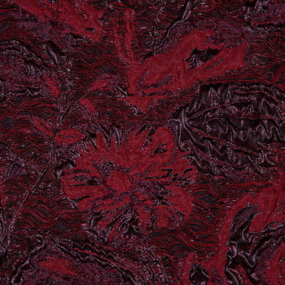 Red and Aubergine Luxury Abstract Metallic Brocade - Full