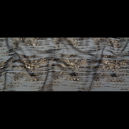 Metallic Gold and Black Luxury Striated Burnout Brocade Full