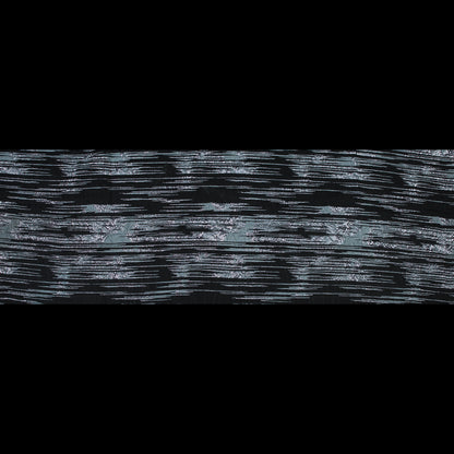 Black and Metallic Stone Blue Luxury Striated Burnout Brocade - Folded