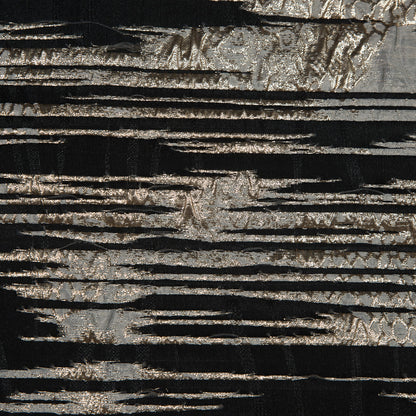 Metallic Pale Gold and Luxury Striated Burnout Brocade - Full