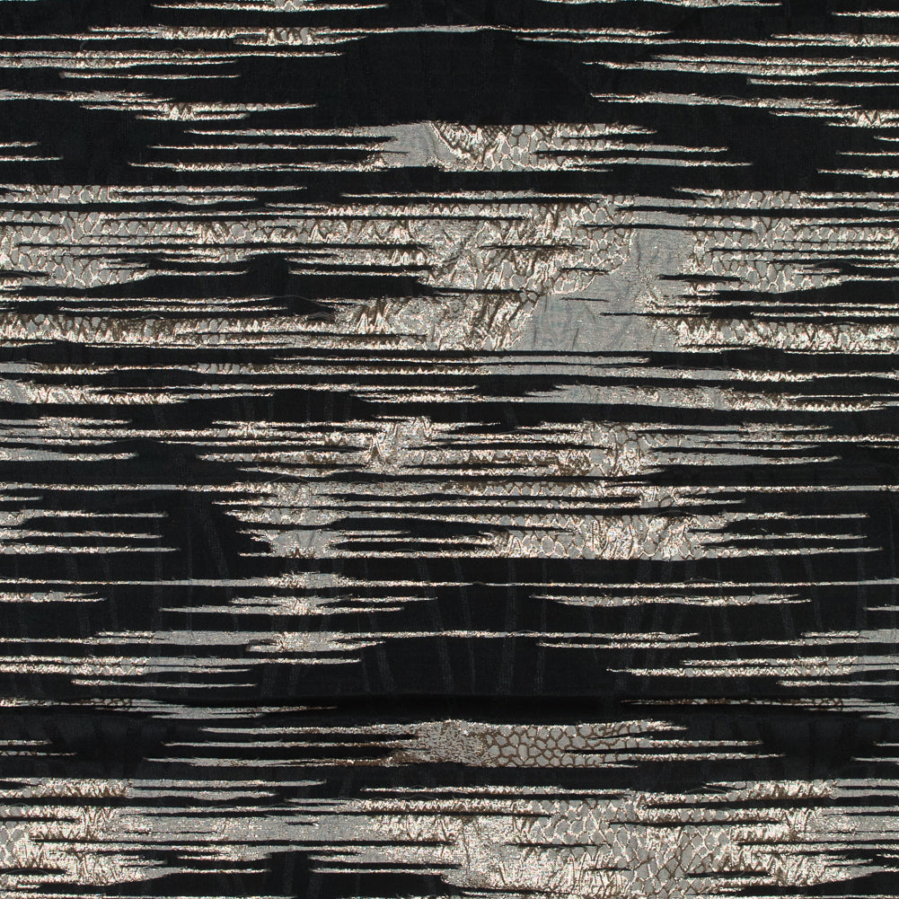 Metallic Pale Gold and Luxury Striated Burnout Brocade