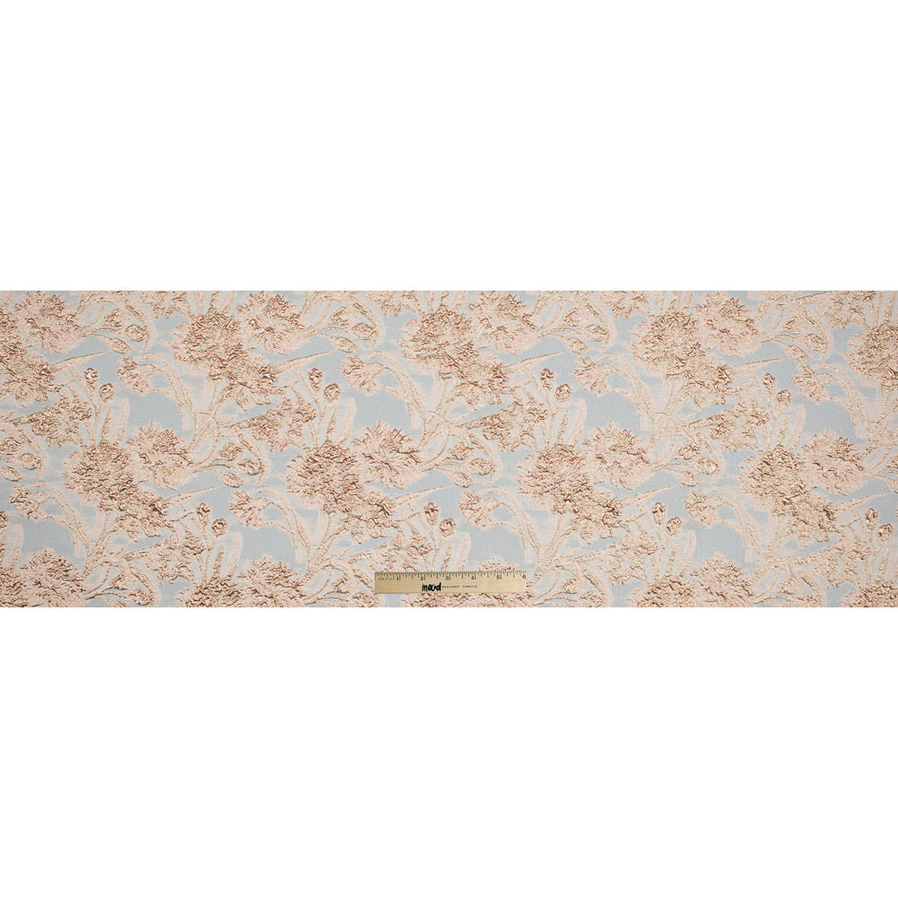 Peach and Gold Luxury Floral Metallic Brocade Folded