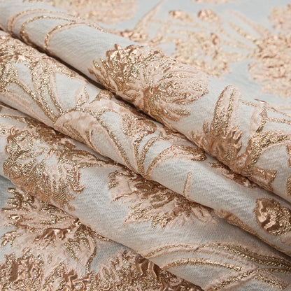 Peach and Gold Luxury Floral Metallic Brocade Detail