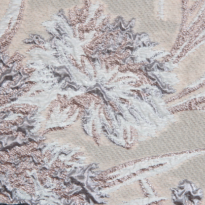Beige and Rose Gold Luxury Floral Metallic Brocade - Full