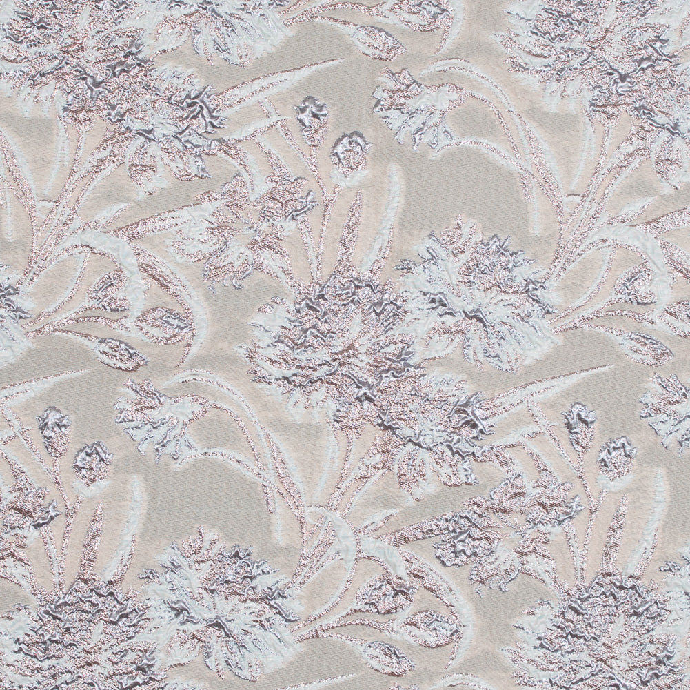 Beige and Rose Gold Luxury Floral Metallic Brocade