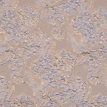 Peach Luxury Floral Metallic Brocade