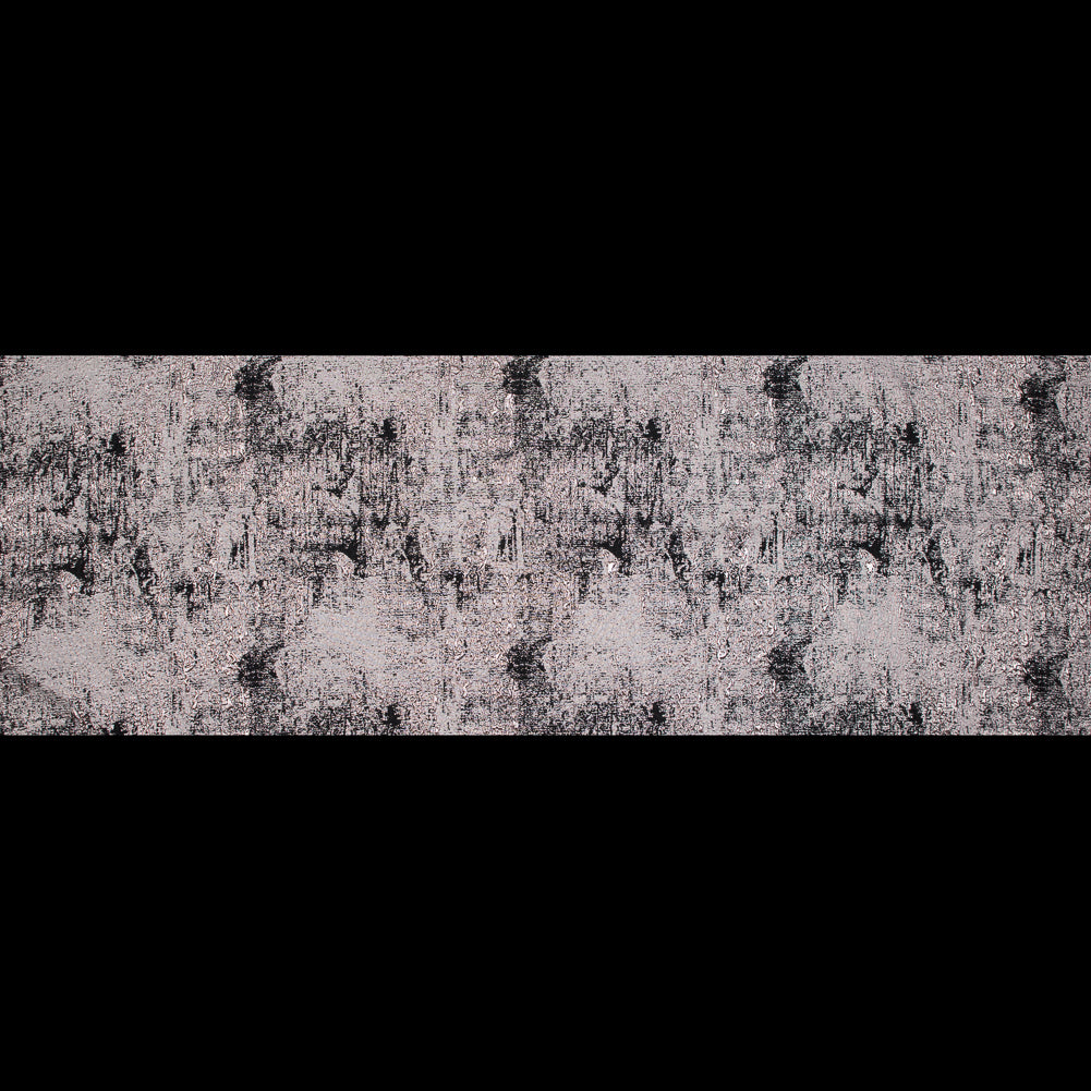 Black and Rose Gold Luxury Abstract Metallic Brocade - Folded