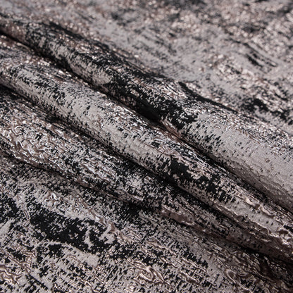 Black and Rose Gold Luxury Abstract Metallic Brocade - Detail