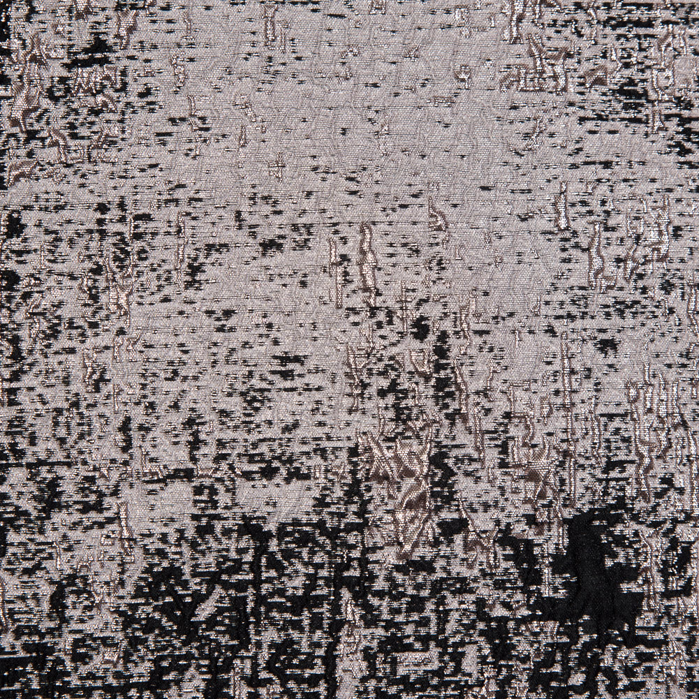 Black and Rose Gold Luxury Abstract Metallic Brocade - Full