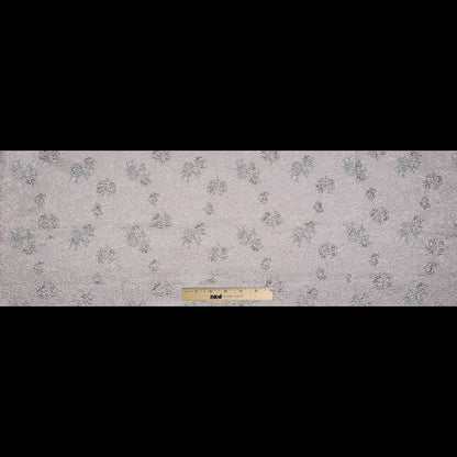 Rose Gold and Pale Blue Luxury Floral Metallic Brocade - Folded