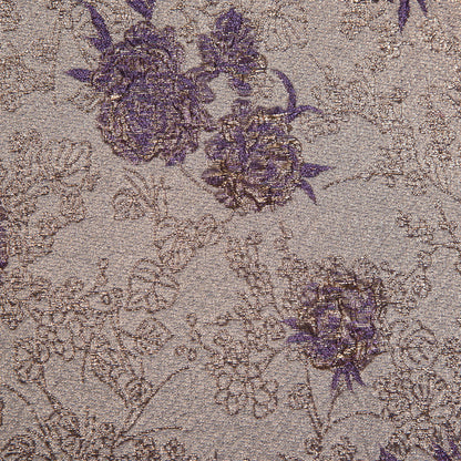 Pansy Purple and Gold Luxury Floral Metallic Brocade Full