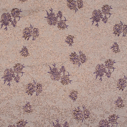 Pansy Purple and Gold Luxury Floral Metallic Brocade