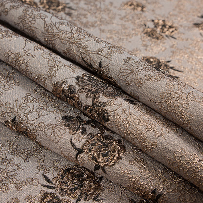 Black and Gold Luxury Floral Metallic Brocade Detail