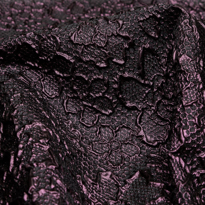 Floral Metallic Brocade - Purple and Black Detail