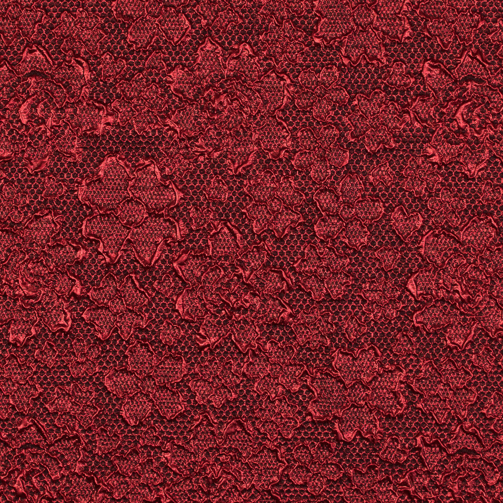 Red Luxury Floral Metallic Brocade