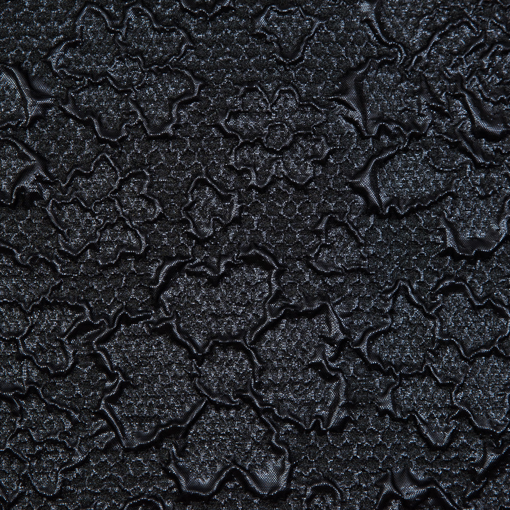 Midnight Blue Luxury Floral Metallic Brocade - Full