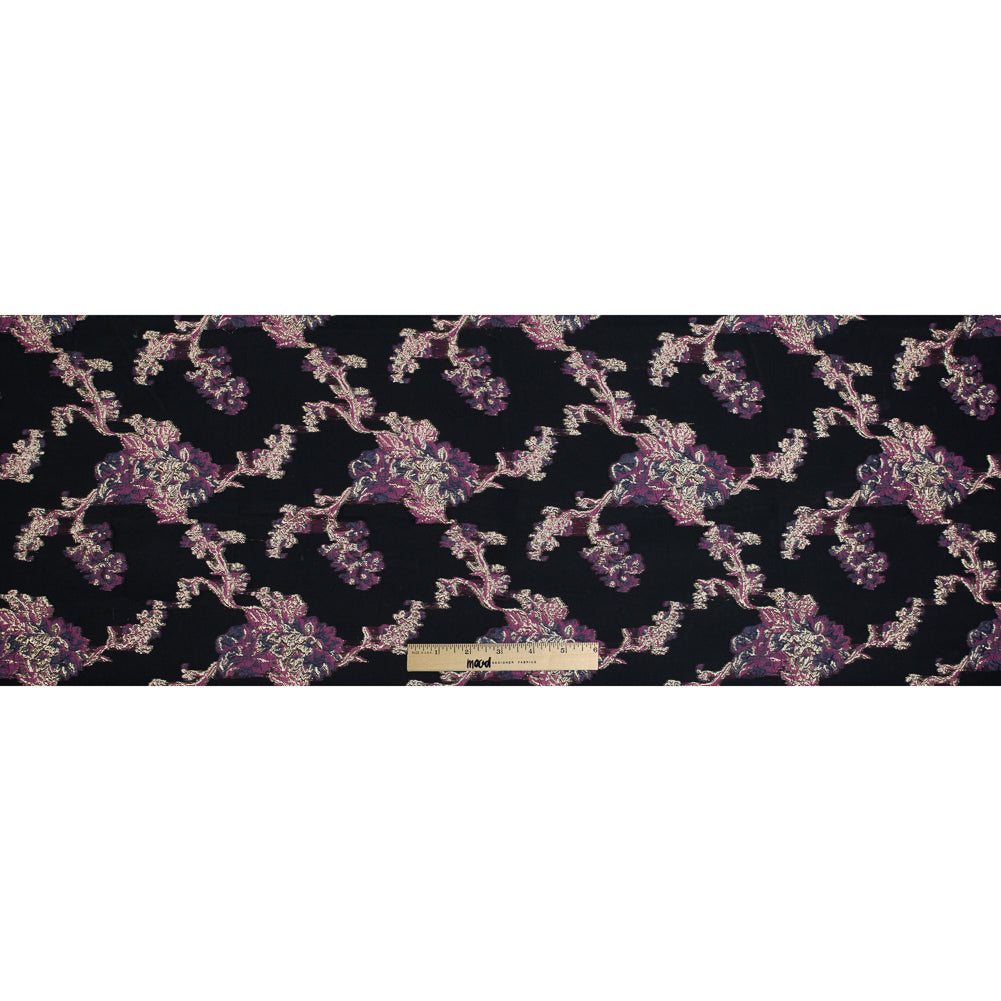 Pink, Purple and Metallic Gold Luxury Abstract Burnout Brocade Folded
