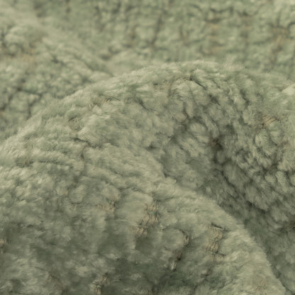 Mint Abstract Textured Acrylic and Polyester Chenille Detail