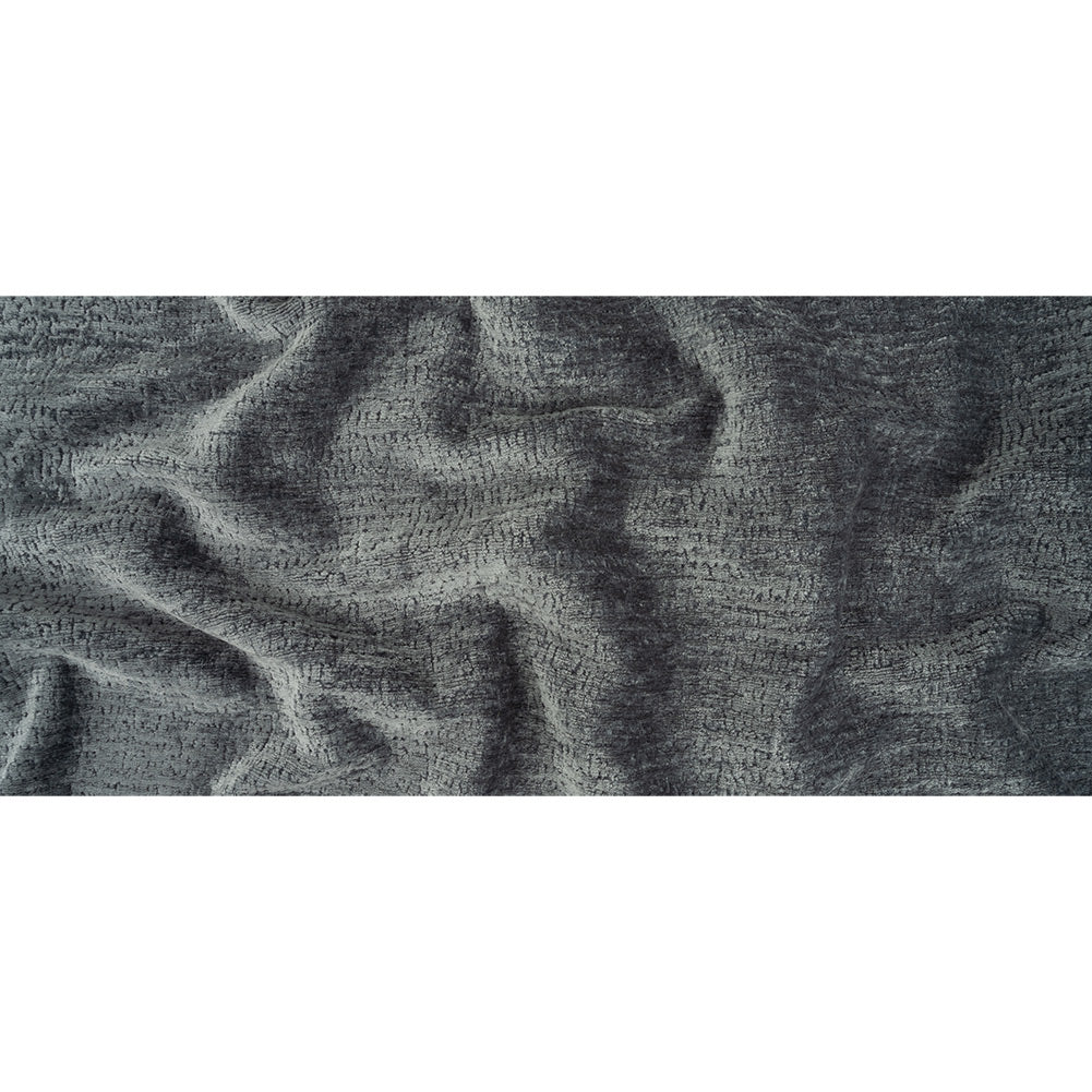 Denim Abstract Textured Acrylic and Polyester Chenille - Full