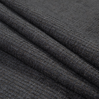 Onyx Checkered Polyester Chenille - Folded