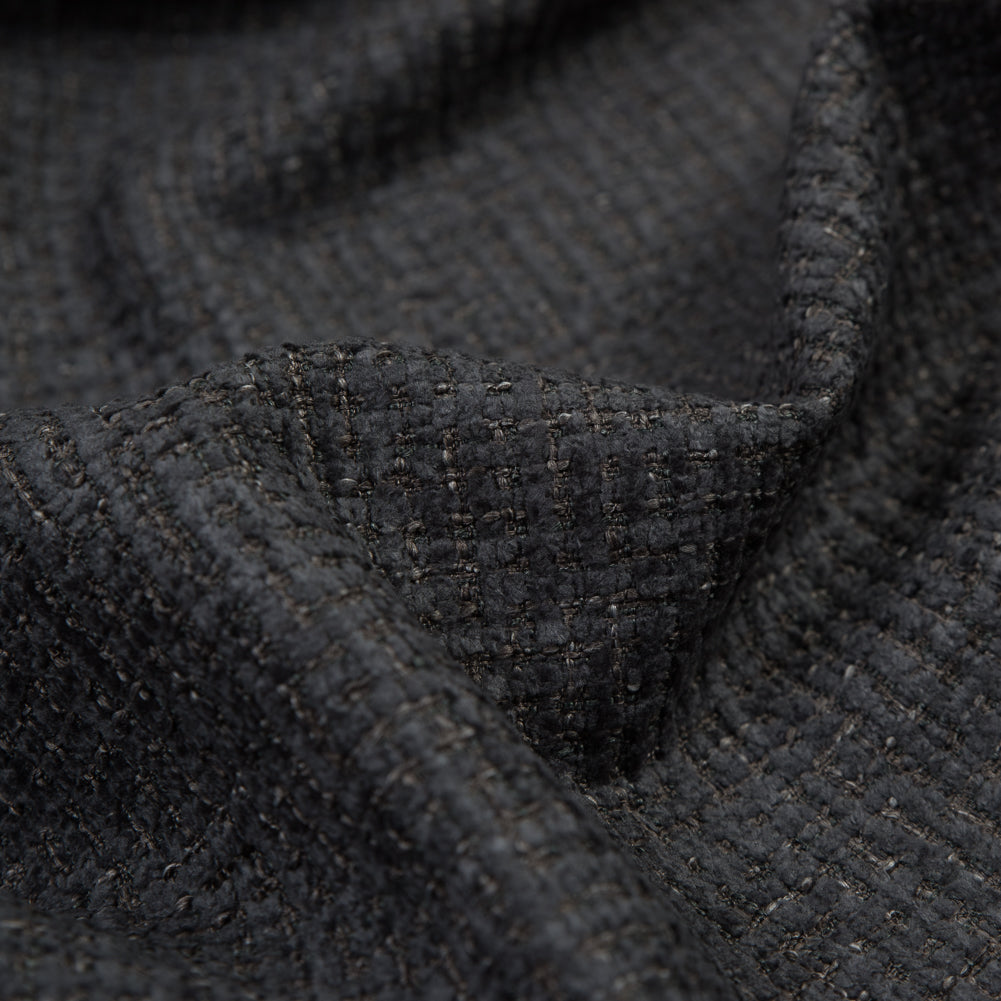 Onyx Checkered Polyester Chenille - Detail