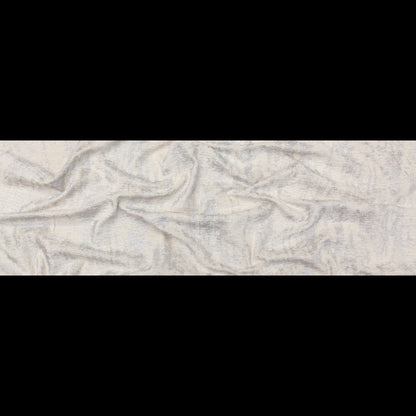 Cream Polyester Chenille with Metallic Silver Foil Full