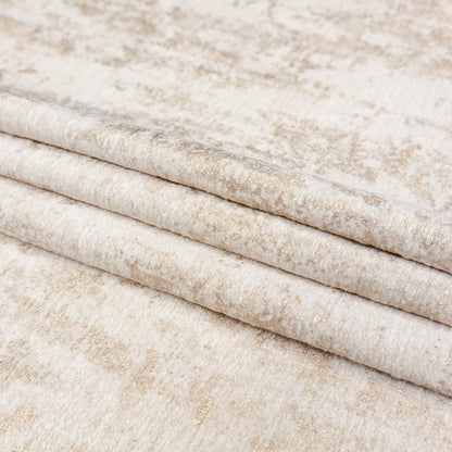 White Polyester Chenille with Metallic Champagne Foil - Folded