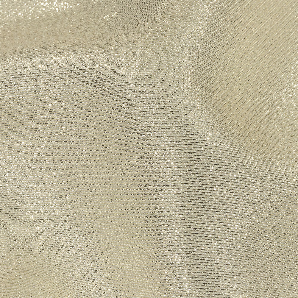 Glimmer White and Silver Metallic Polyester Lame - Folded